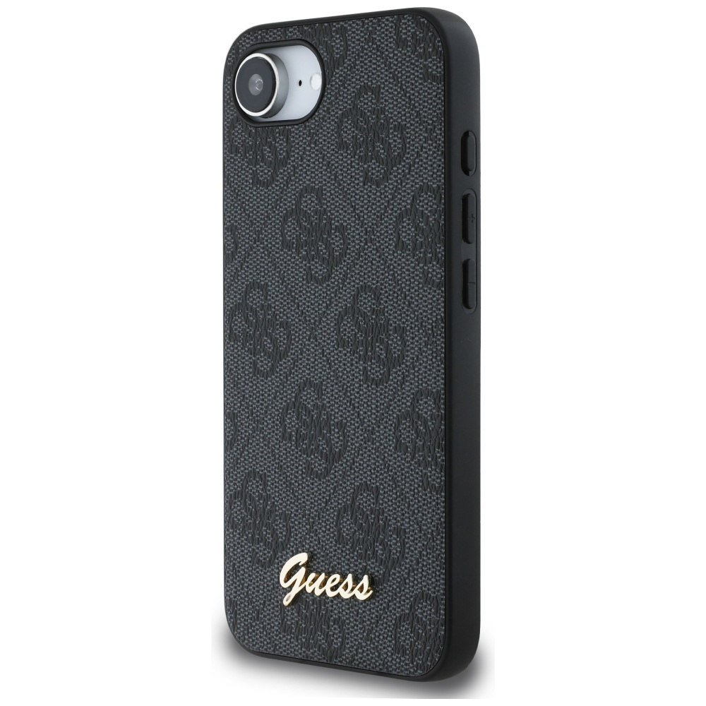 Etui Guess 4G Script Logo MagSafe do iPhone 16e czarny